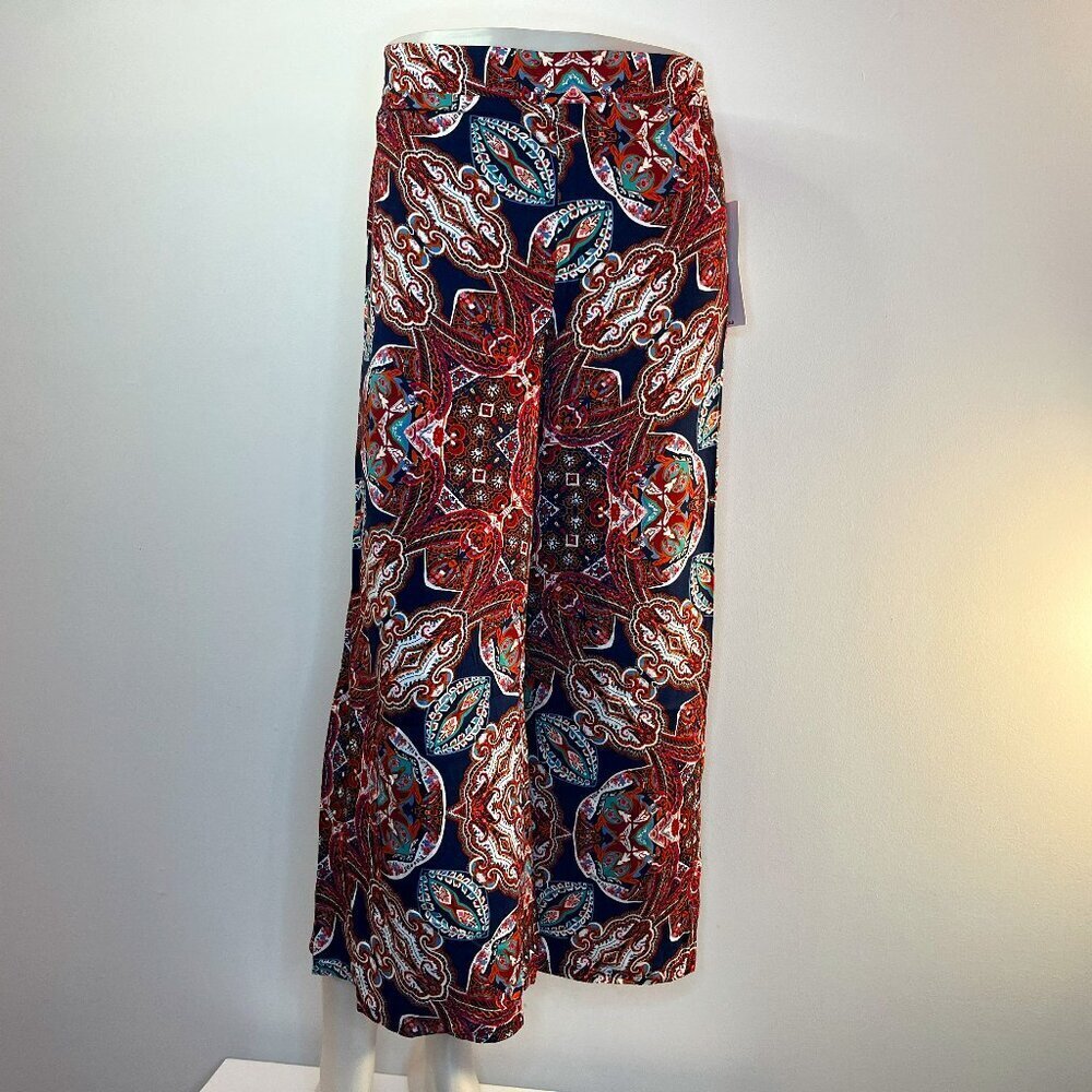 Jules & Leopold Multicolor Paisley Wide-Leg Cropped Pants